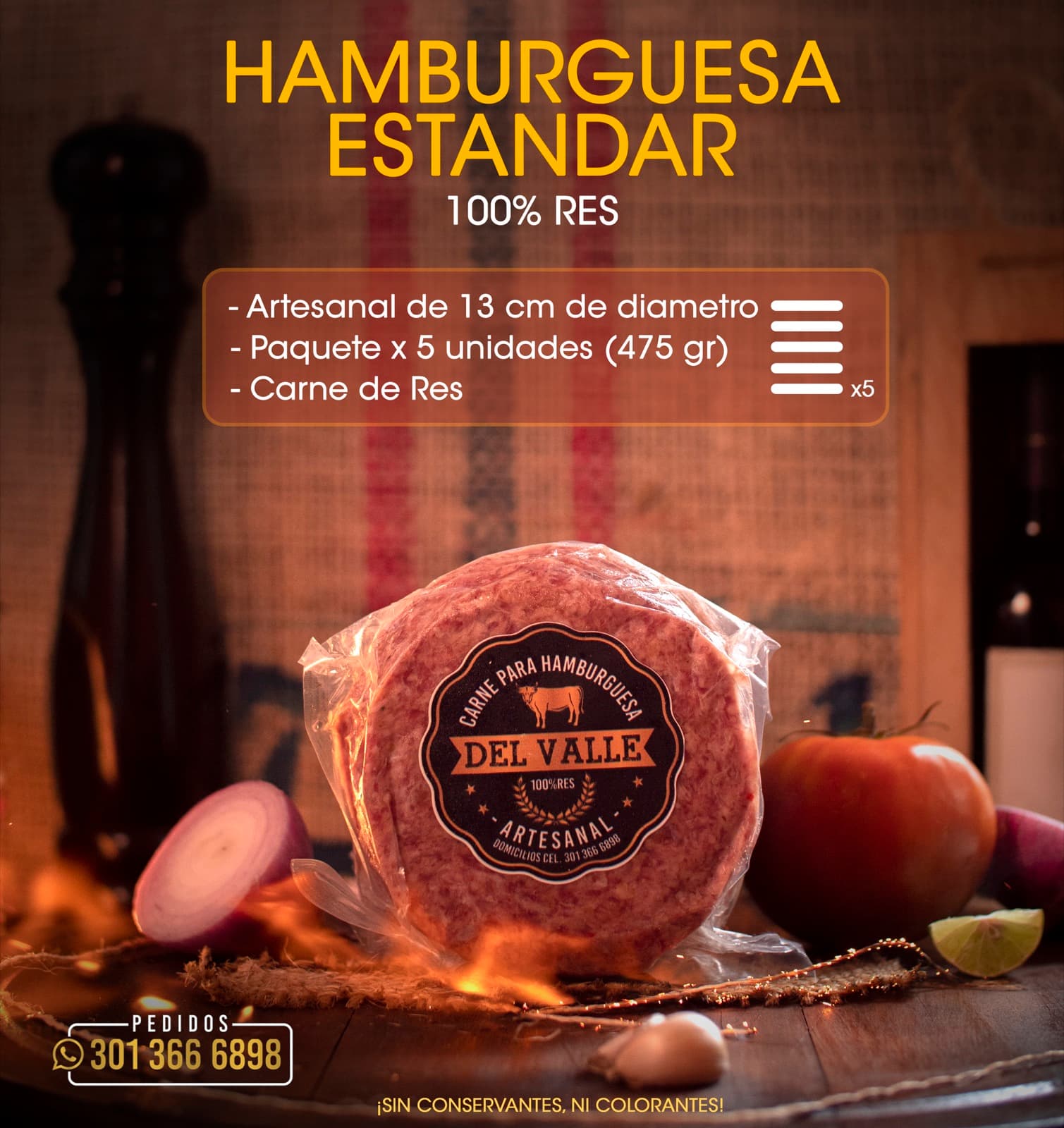 Hamburguesa Estándar 100% Res